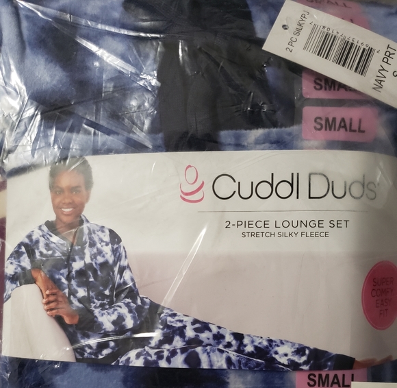 Cuddl Duds Tie Dye Lounge Set Shirt & Pants Size: Small 6-8 Color Navy+White NWT - Picture 6 of 6